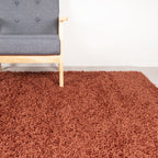 Round High Pile Rug - Solid Terracotta