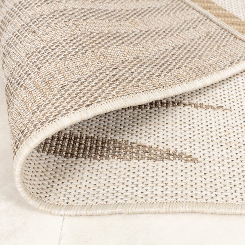 Round Jute Outdoor Rug - Nomad Leaves Cream
