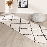High Pile Runner - Grand Lines Cream/Black