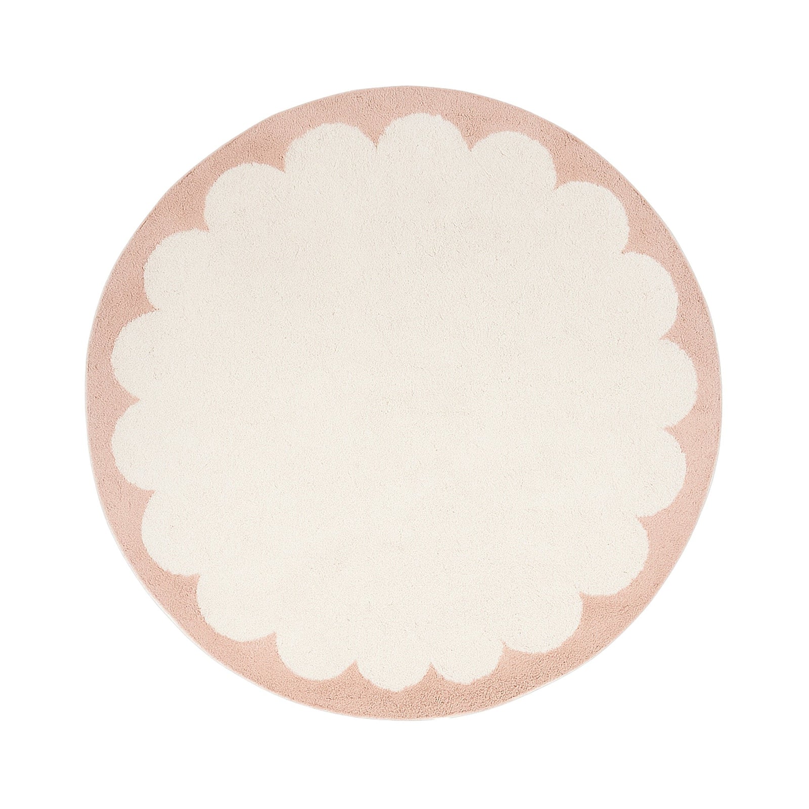 Round Washable Rug – Myrre Pink/White