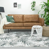 Botanical Rug - Palmier Leaves Grey