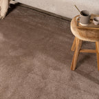 Round washable rug - Clean Brown