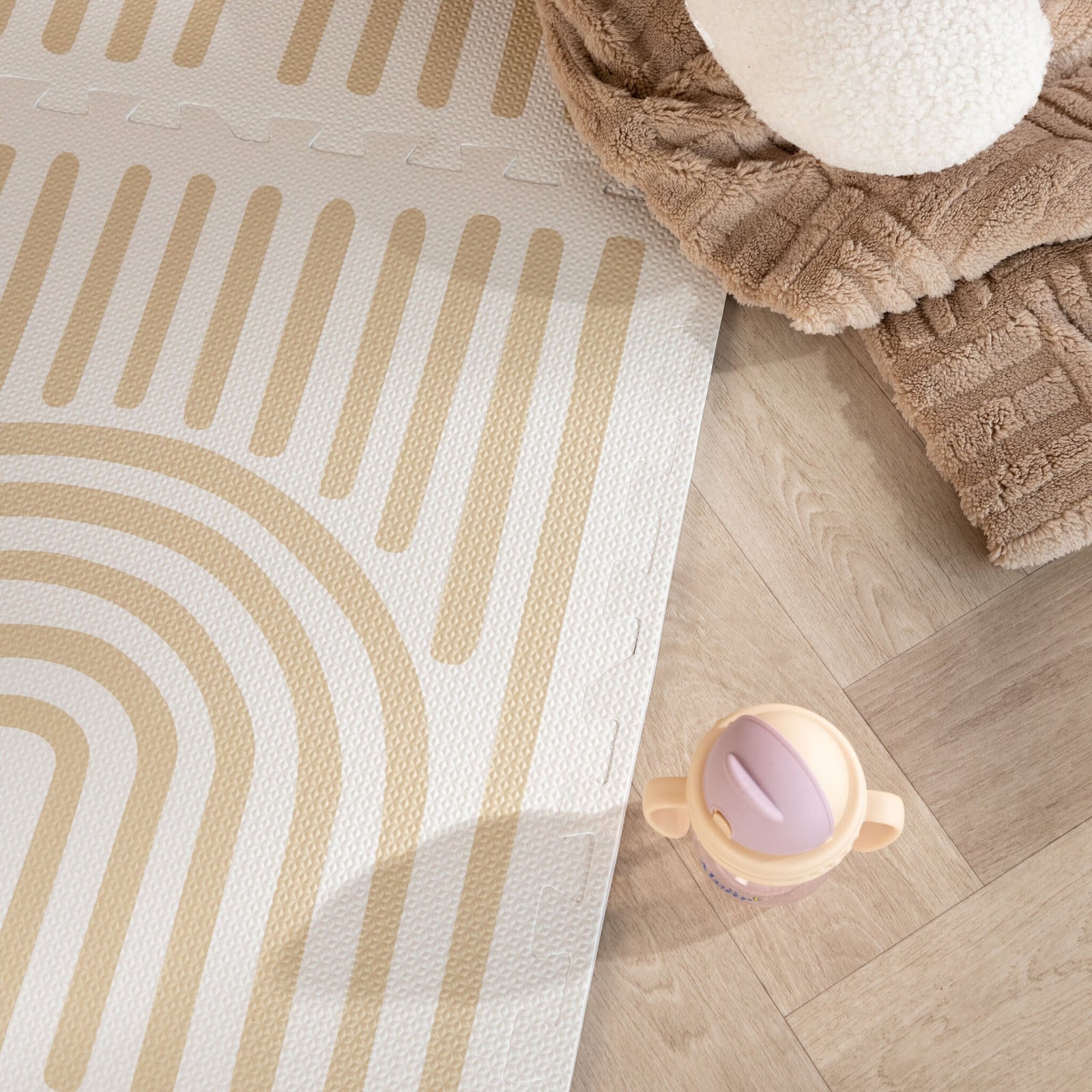 Foam Puzzle Mat – Alfie Grid Beige