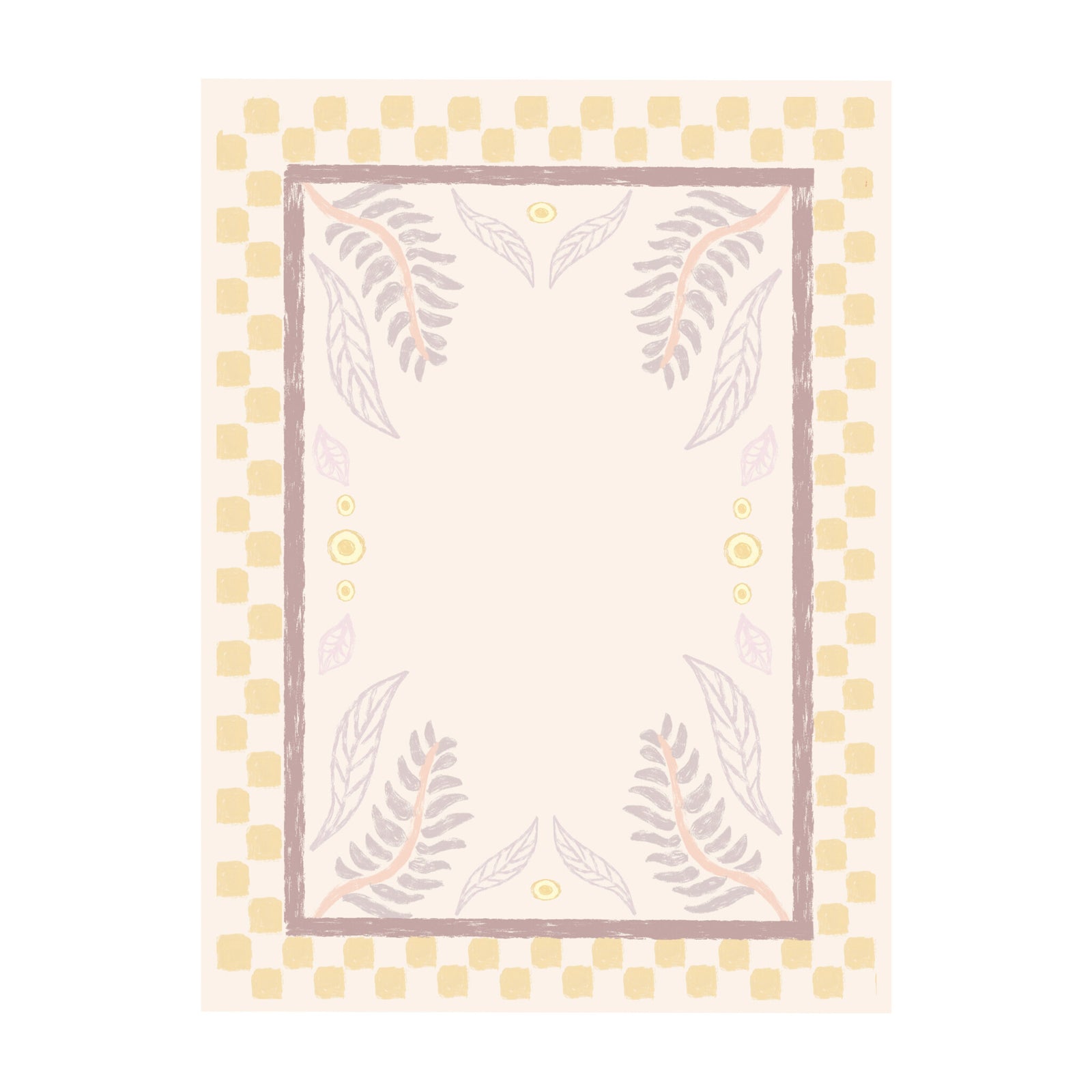 Outdoor Rug - Oasis Leaves Yellow/Lilac