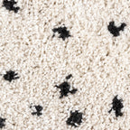 Round High Pile Rug - Grand Dots Cream/Black