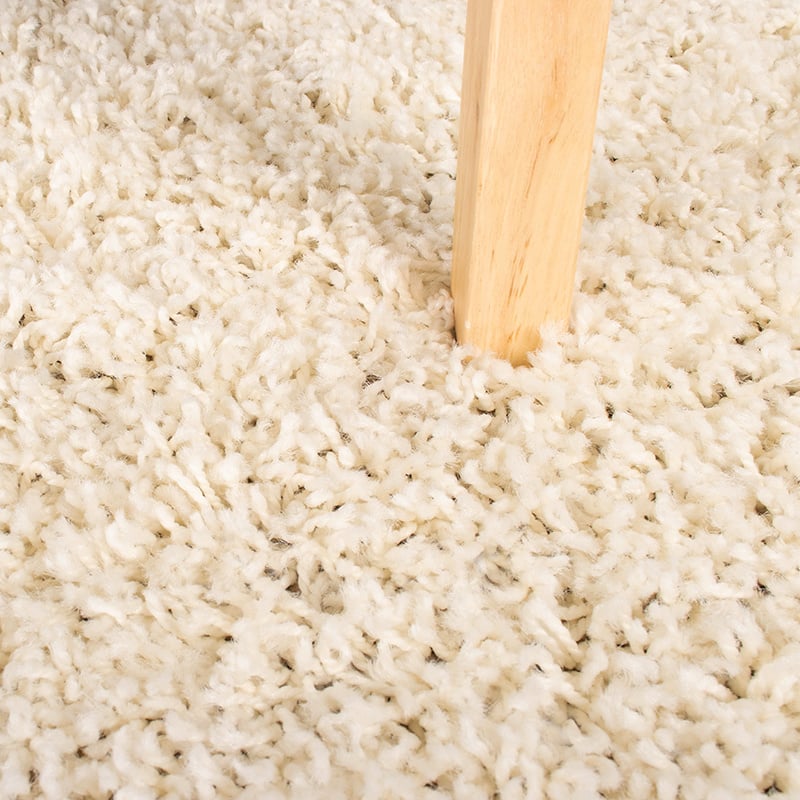 Round High Pile Rug - Solid White