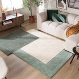 Wool Abstract Rug – Jules Creme/Green