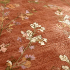 Round washable rug - Misty Floral Terracotta