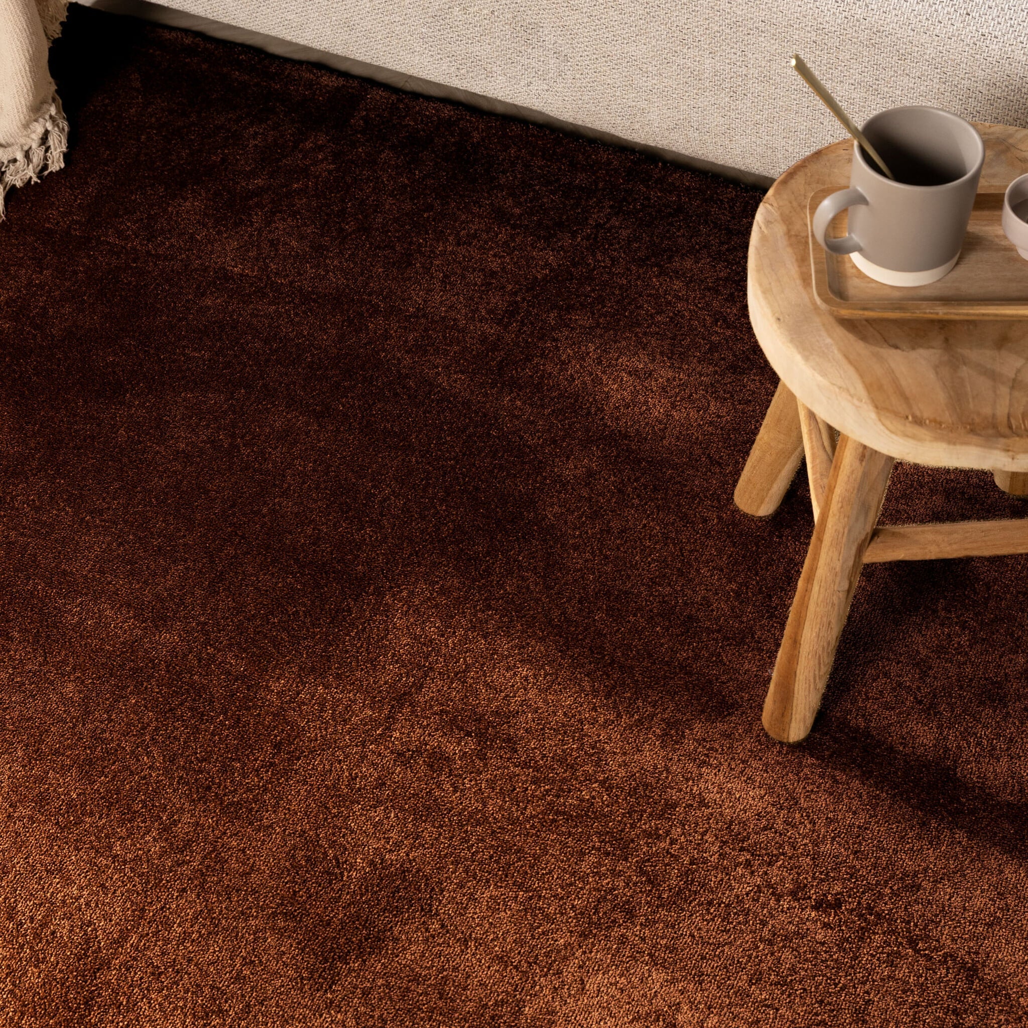 Round washable rug - Clean Rust