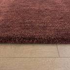 Round wool rug - Leone Red