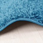 Round High Pile Rug - Solid Turquoise