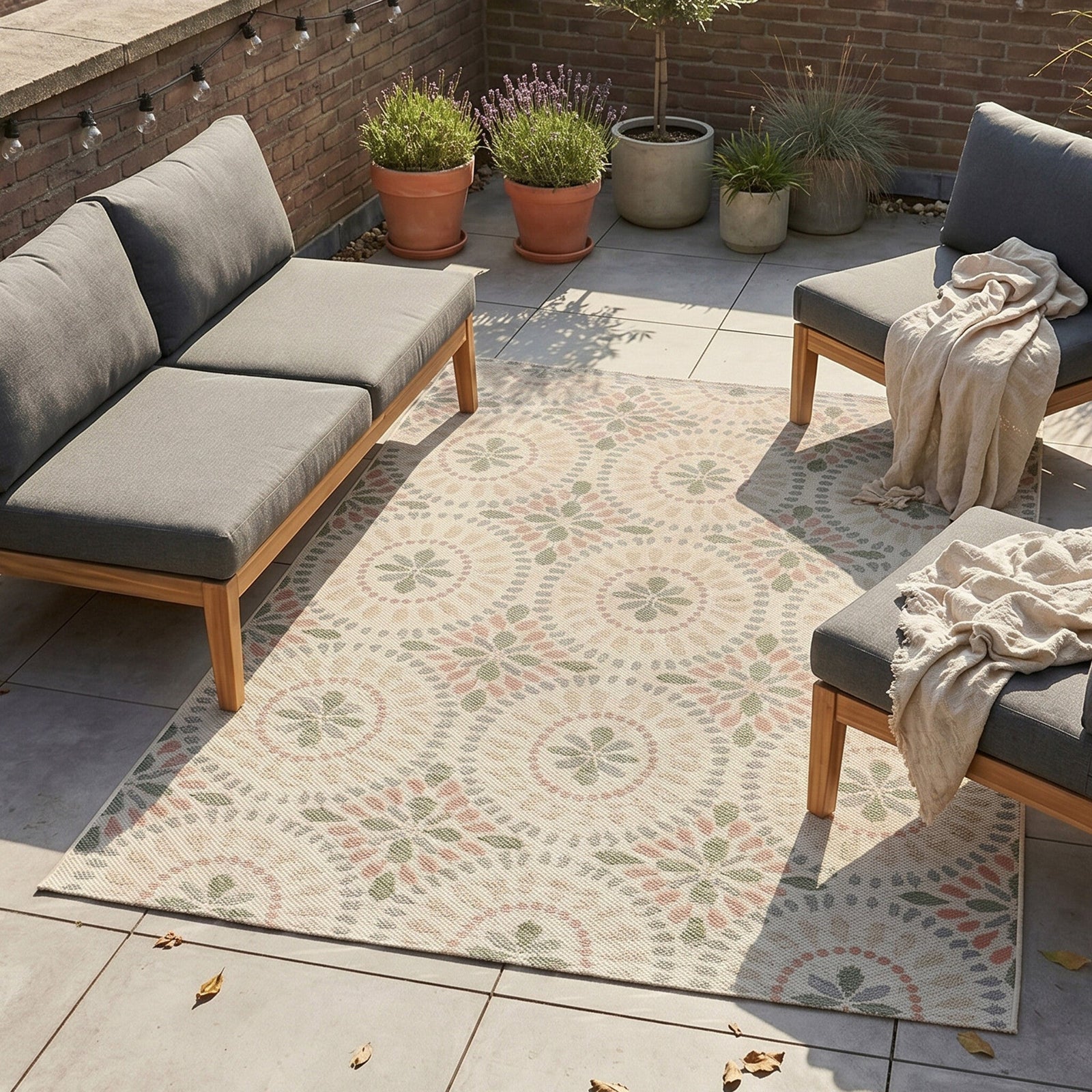 Indoor Outdoor Rug - Ranch Mandala Beige