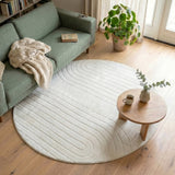 Round Scandinavian Rug - Charm Arches White