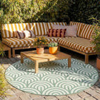 Round Outdoor Rug - Summer Arch Green