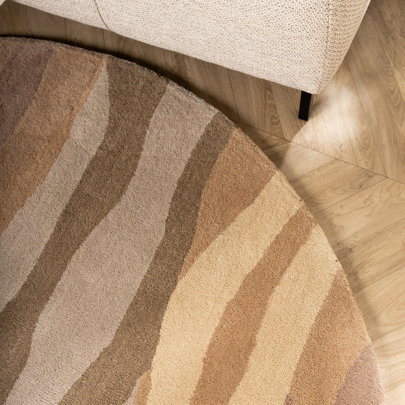 Round Wool Rug – Liora Beige