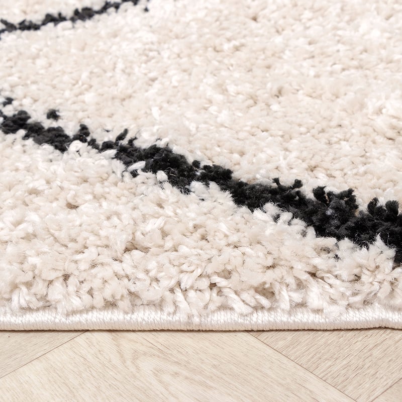 High Pile Rug - Sensa Lines Cream/Black