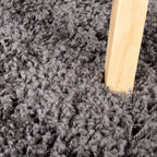 Round High Pile Rug - Solid Dark Grey
