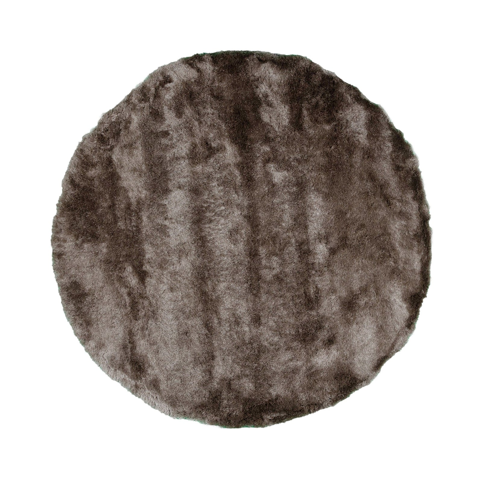 Round High Pile Rug - Glorious Silver/Grey