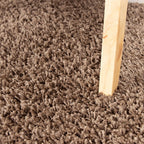 Round High Pile Rug - Solid Taupe
