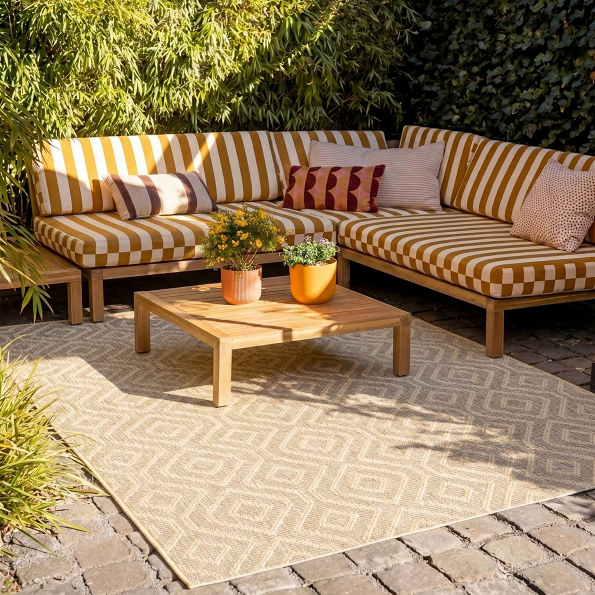 Outdoor Rug - Summer Retro Yellow
