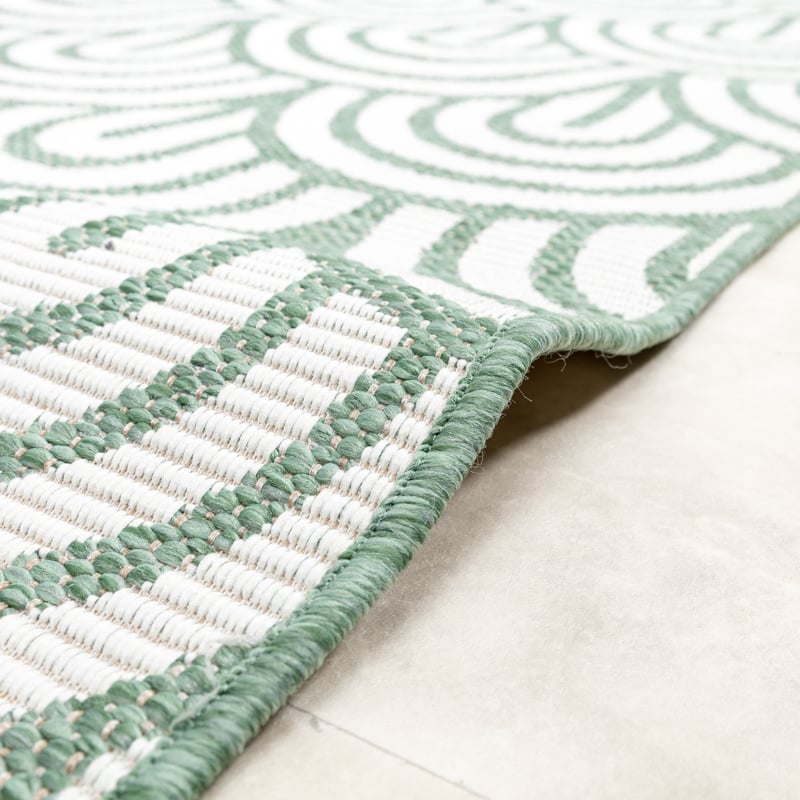 Round Outdoor Rug - Summer Arch Green
