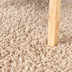 Round High Pile Rug - Solid Beige