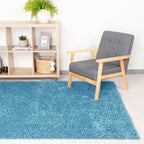 High Pile Rug - Solid Turquoise