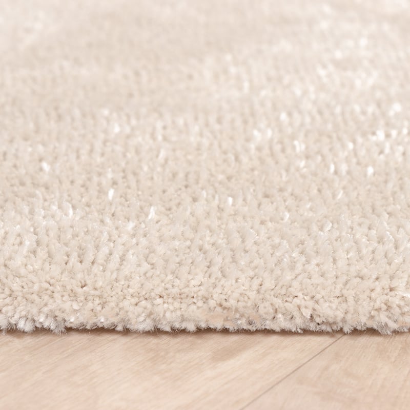 Round Washable Viscose Rug - Vive Cream