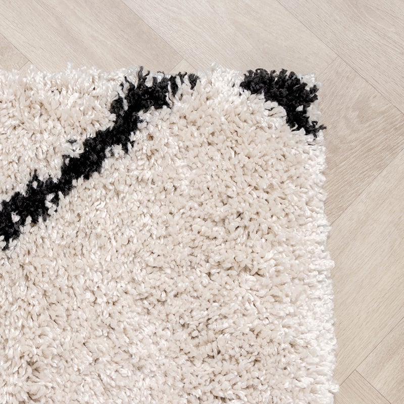 High Pile Rug - Sensa Lines Cream/Black