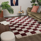 Checkerboard rug - Blox Fringe Red