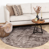 Round Viscose Rug - Pearl Grey