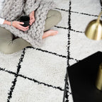 High Pile Rug - Grand Lines Cream/Black