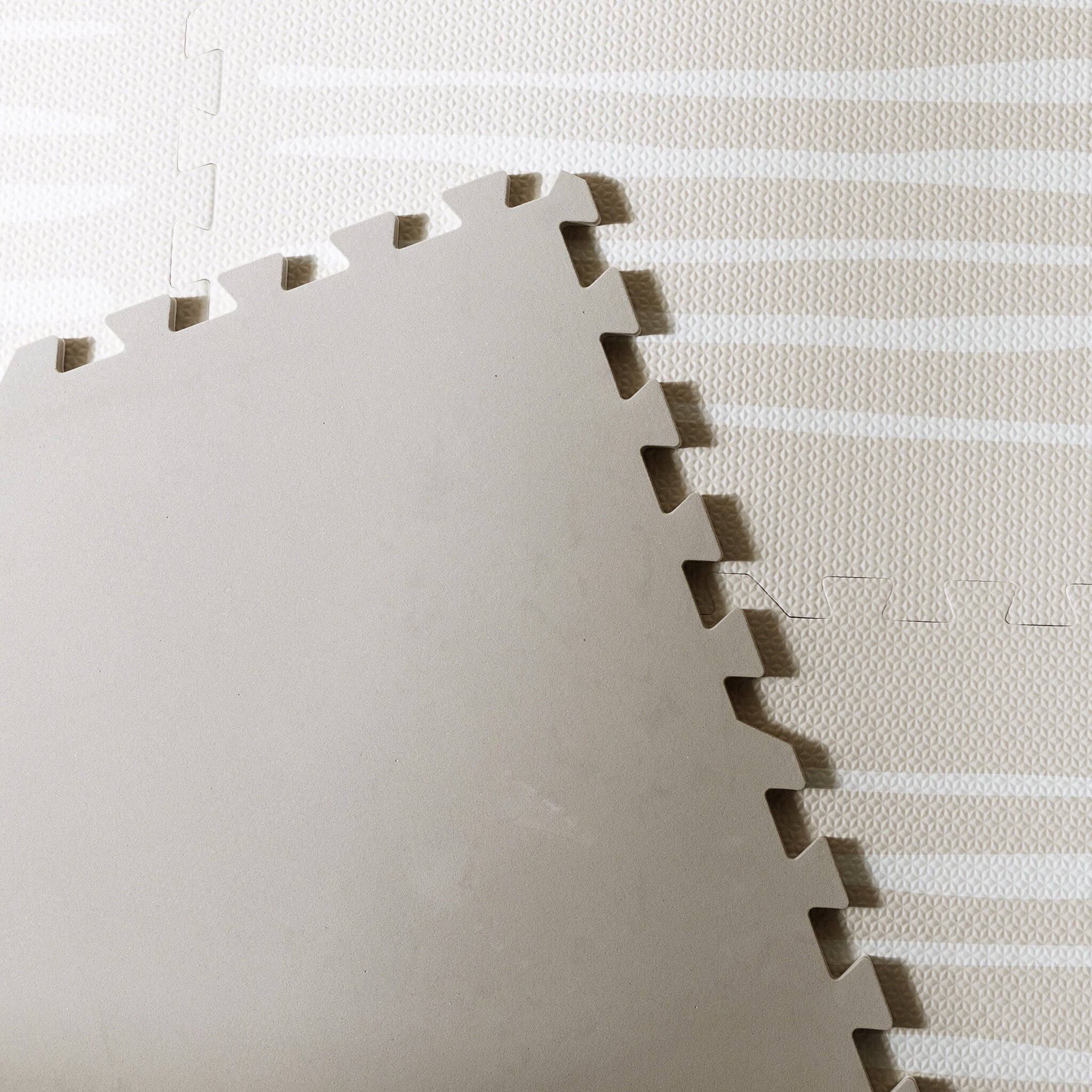 Foam Puzzle Mat – Alfie Stripes Grey/Beige