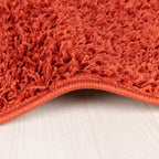 Round High Pile Rug - Solid Red