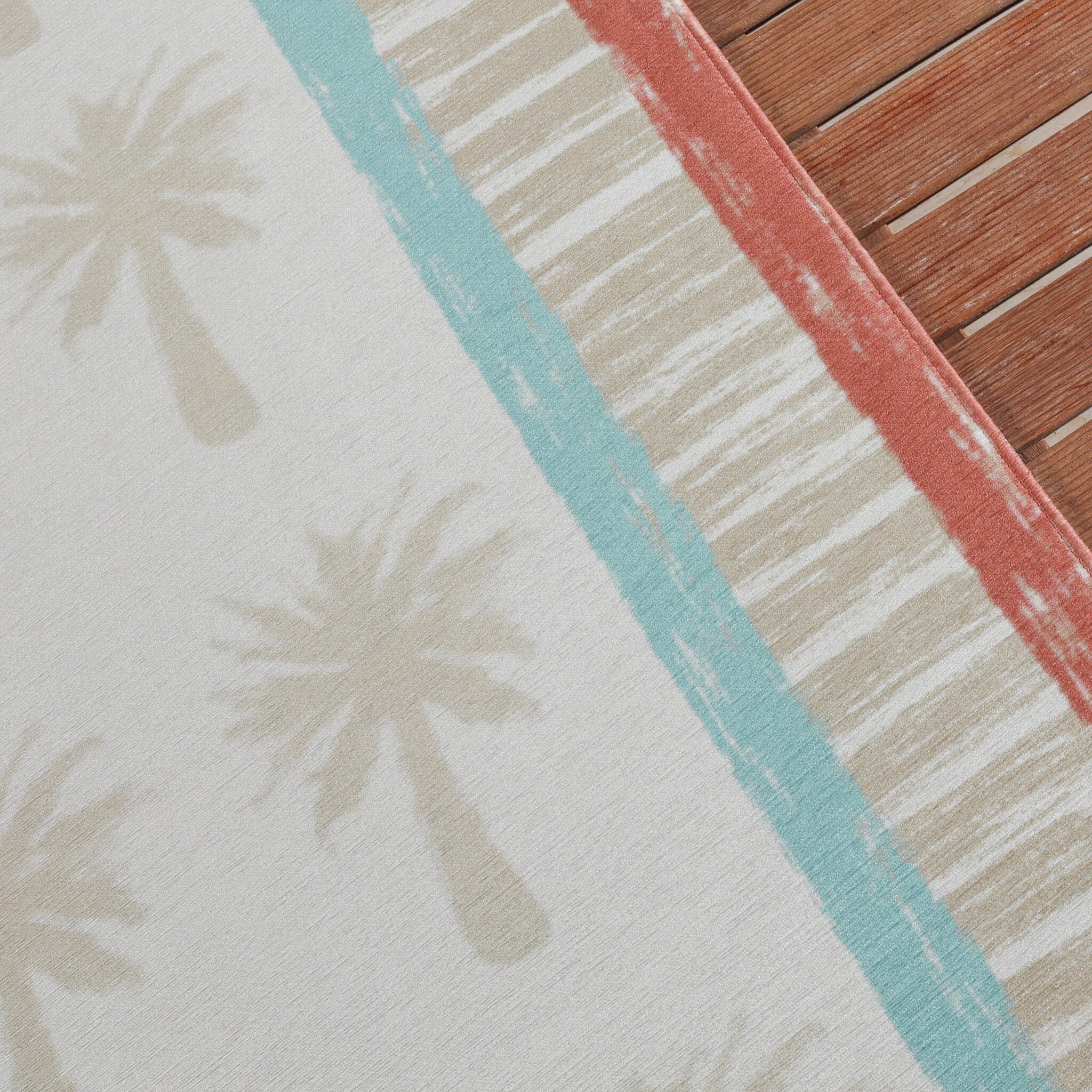 Outdoor Rug - Oasis Palm Blue/Red