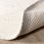 Round Wool Rug - Feline White