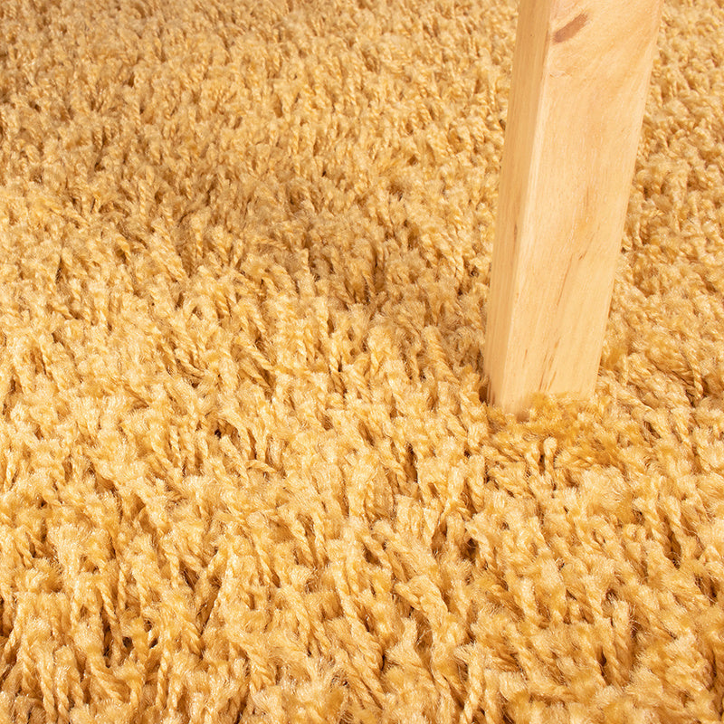 Round High Pile Rug - Solid Yellow