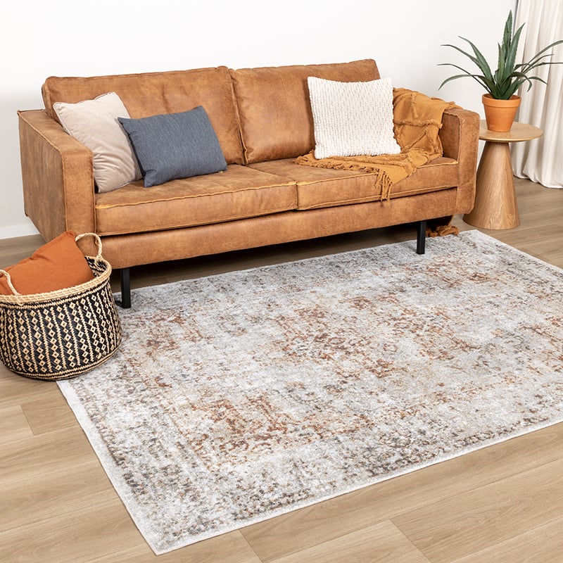 Washable Rug - Nova Medallion Light Grey