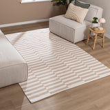 Striped Modern Rug - Dazzle Blocks Beige/White