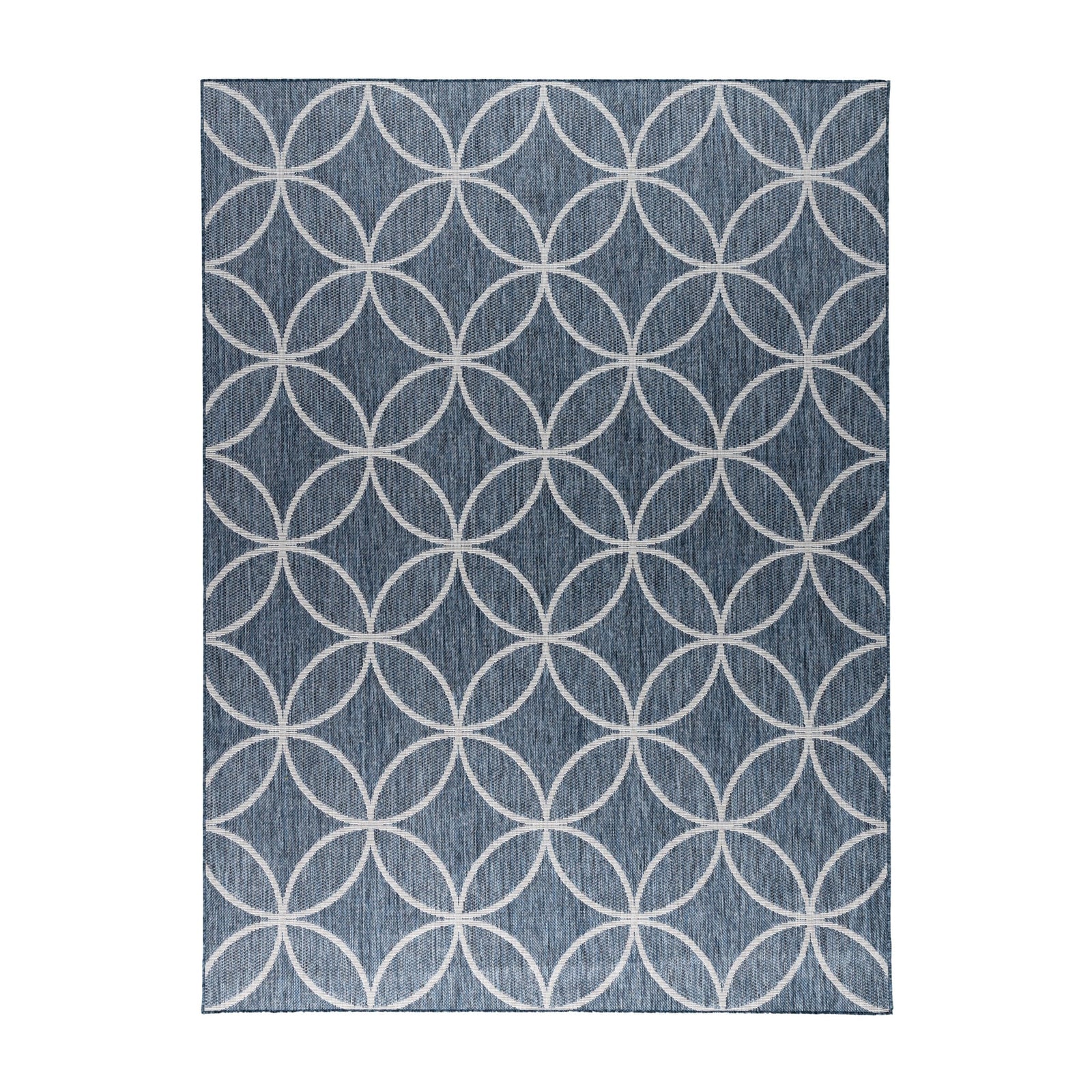 Geometric Outdoor Rug – Faro Ripple Blue