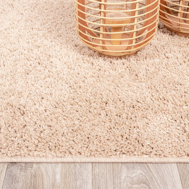 Round High Pile Rug - Lofty Beige