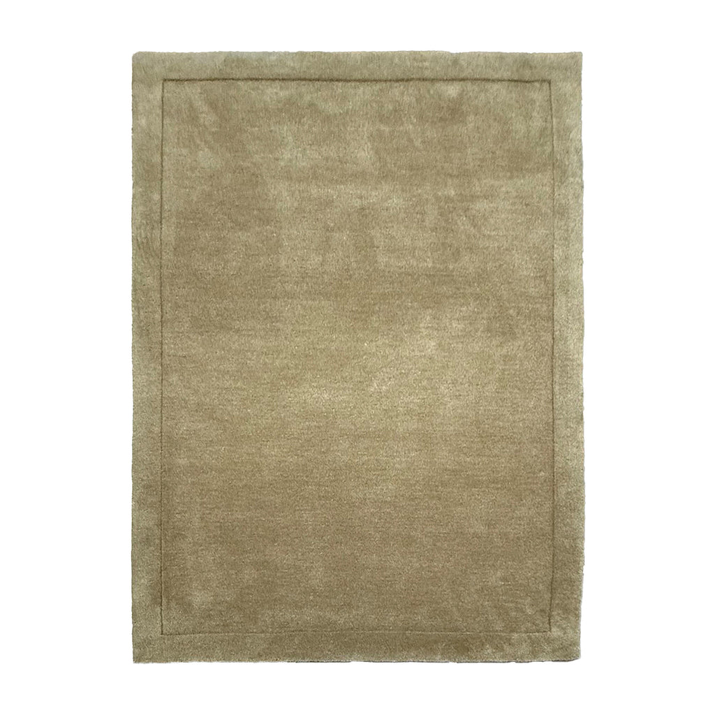 Wool rug - Isara Border Olive Green