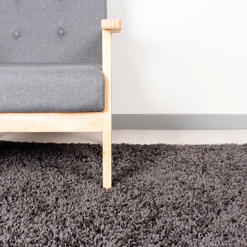 High Pile Rug - Solid Dark Grey