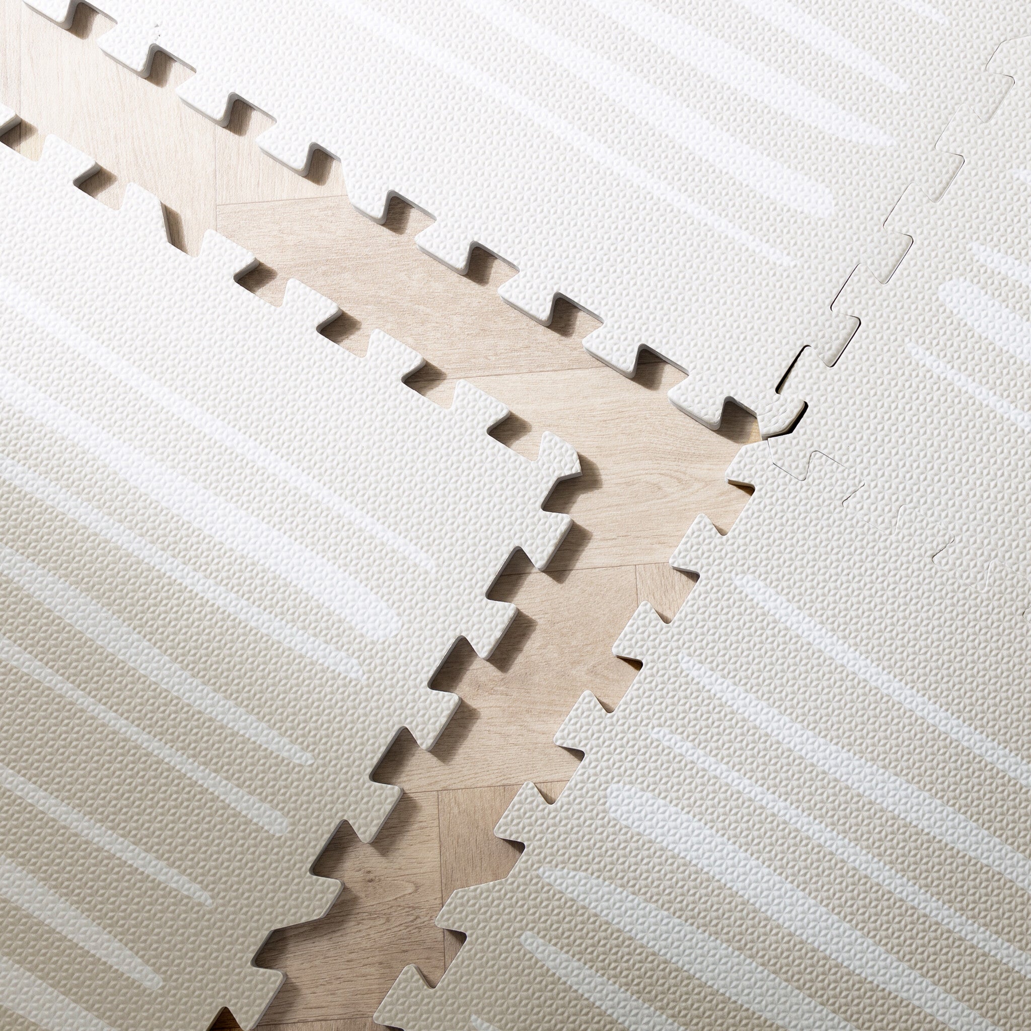 Foam puzzle mat - Alfie XL Stripes Grey/Beige