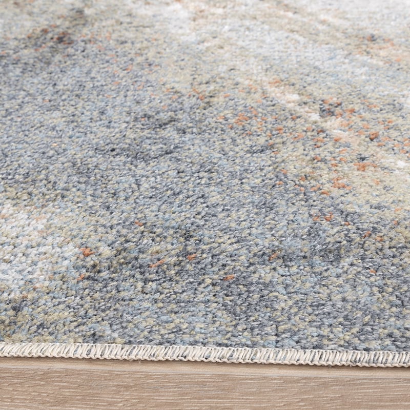Washable Abstract Rug - Misha Lines Cream/Grey