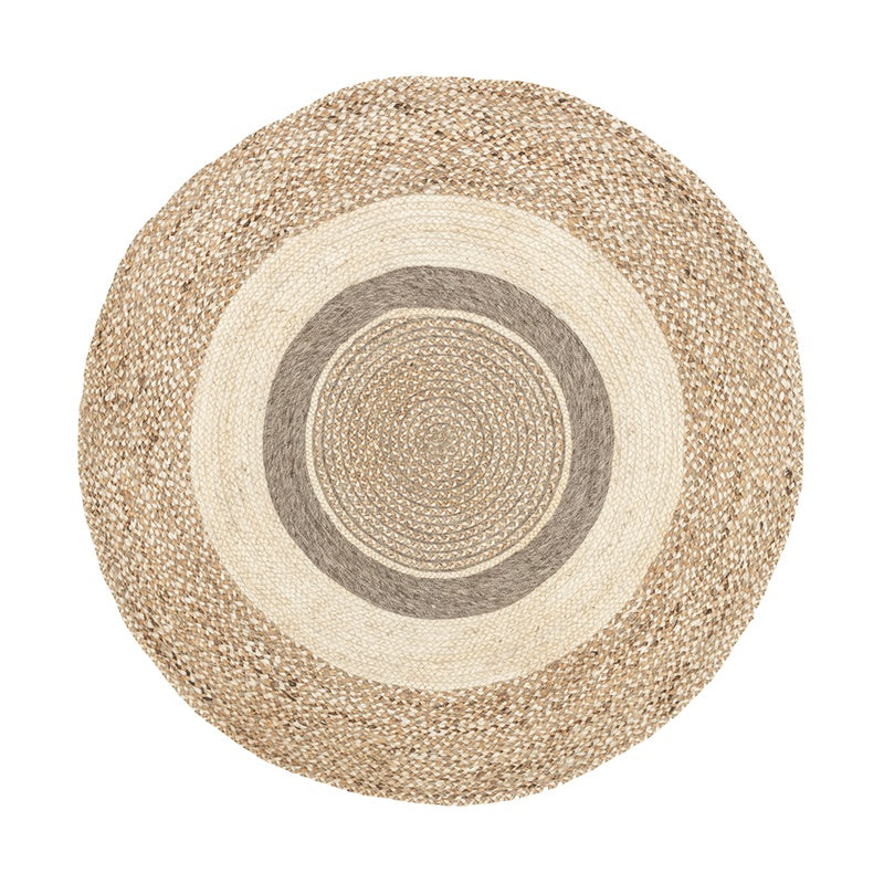 Round Jute Rug - Mirai Border White/Blend
