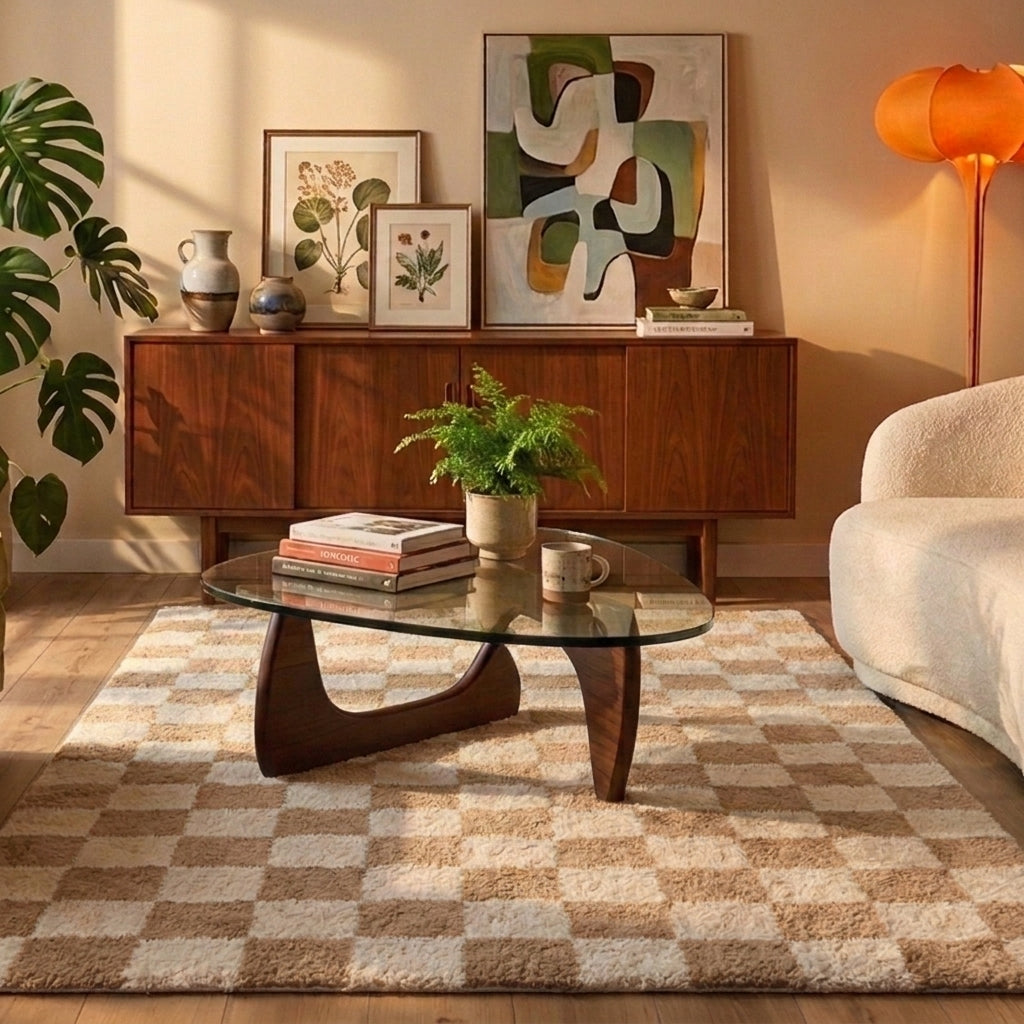 Retromatta | Gambit beige/vit hos Volero