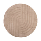 Rund fluffig matta | Carvy Curves taupe hos Volero