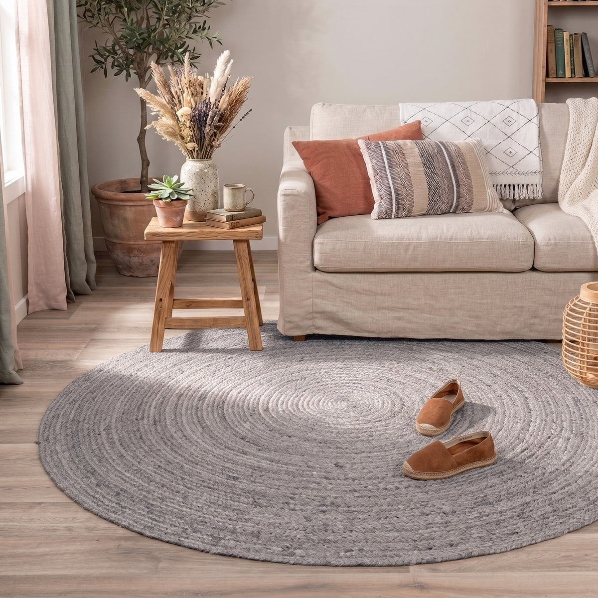 Jute Rug - Fair Round Grey