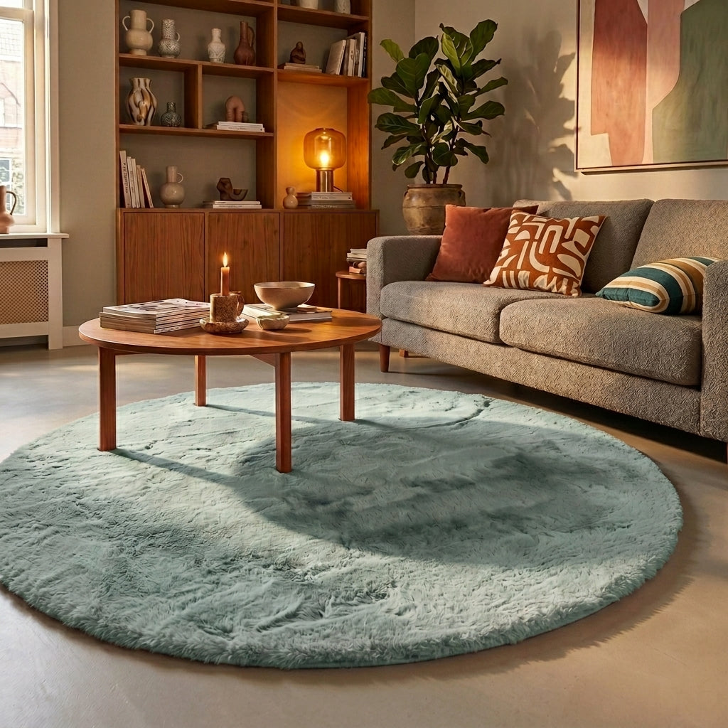 Round High Pile Rug - Comfy Supreme Blue/Green